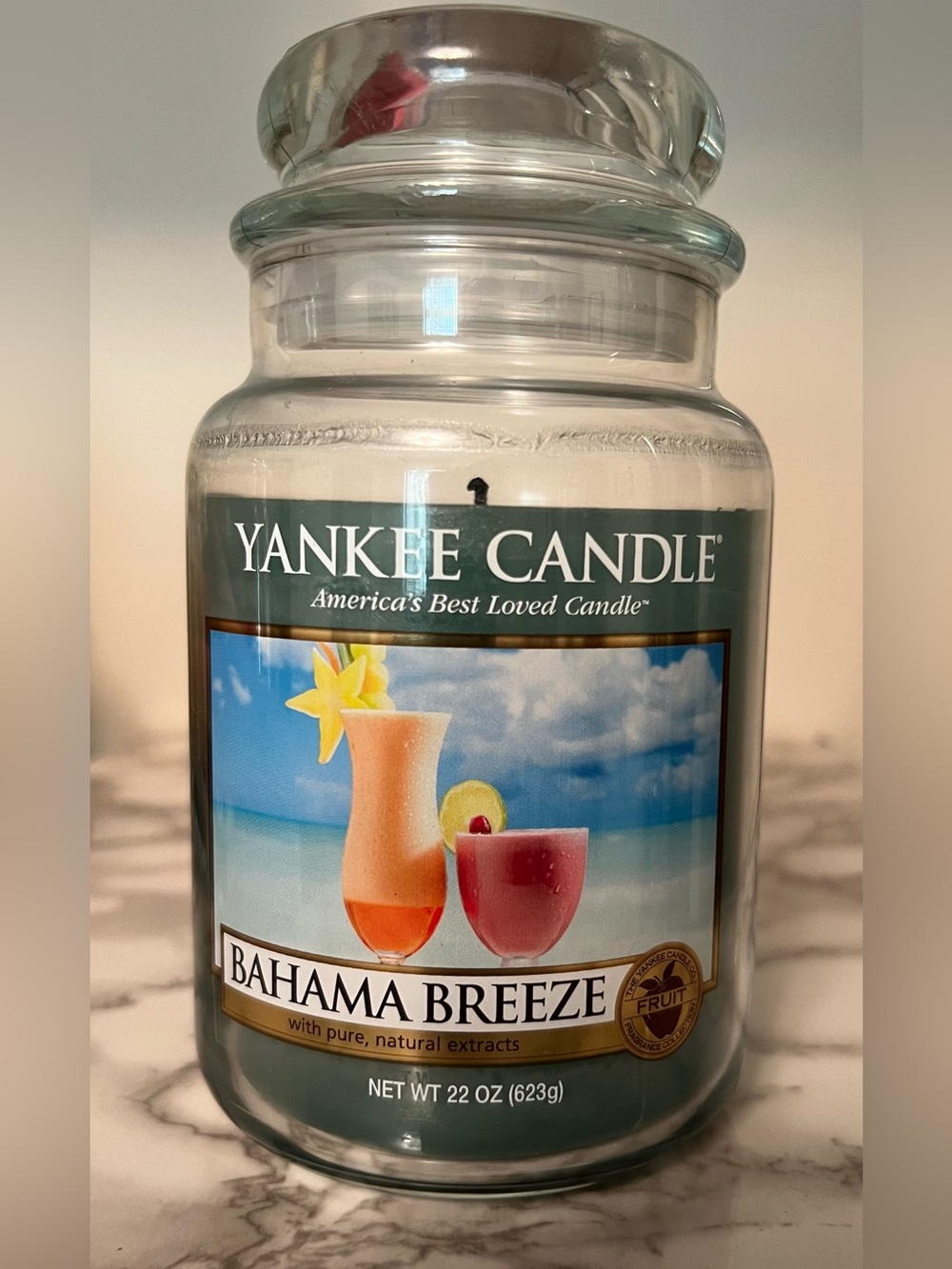 Yankee Candle Bahama Breeze 22 oz Large Jar Single Wick ~85%